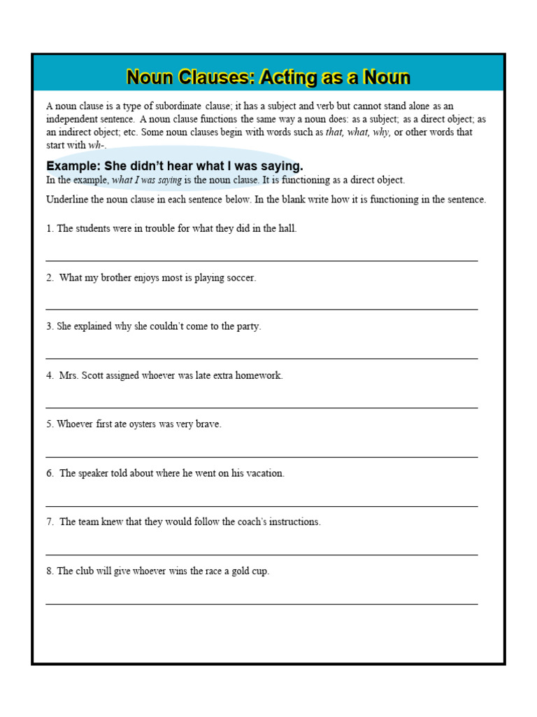Understanding Noun Clauses in Sentences | PDF | Clause | Noun