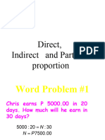 Direct, Indirect and Partitive Proportion