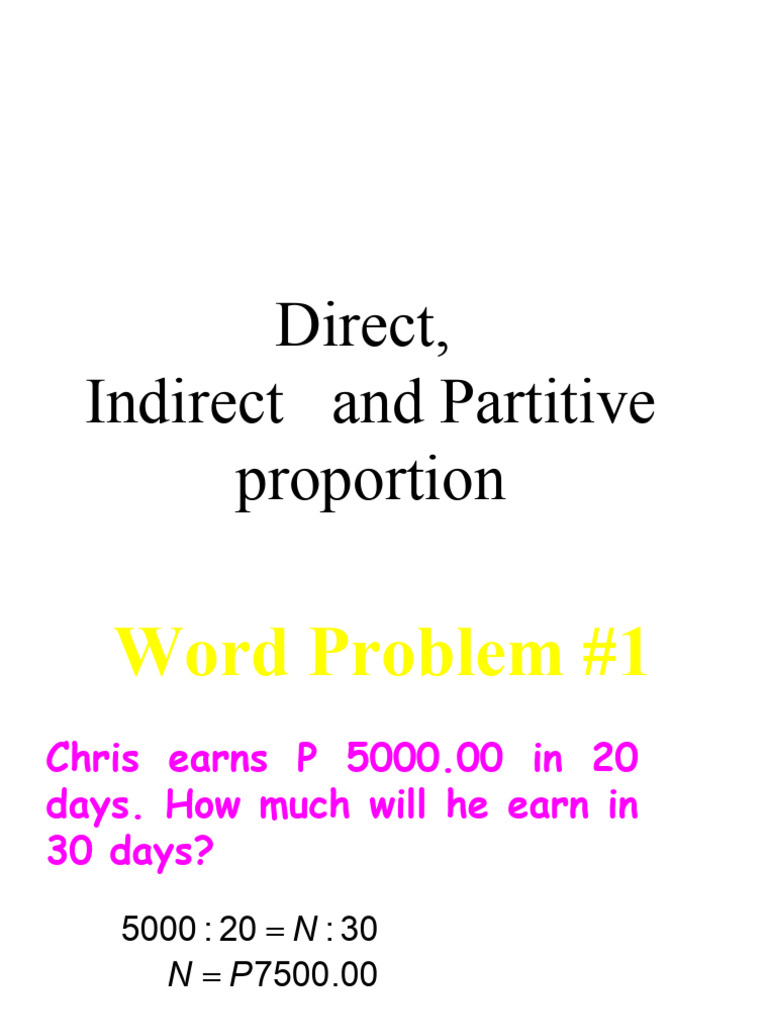 Proportion Word Problems Explained | PDF