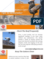 Roof Maintenance Care Tips To Remember