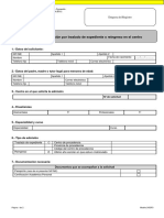 Solicitud de Admisión Por Traslado de Expediente o Reingreso en El Centro