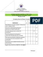 Stress Management Evaluation Sheet PT