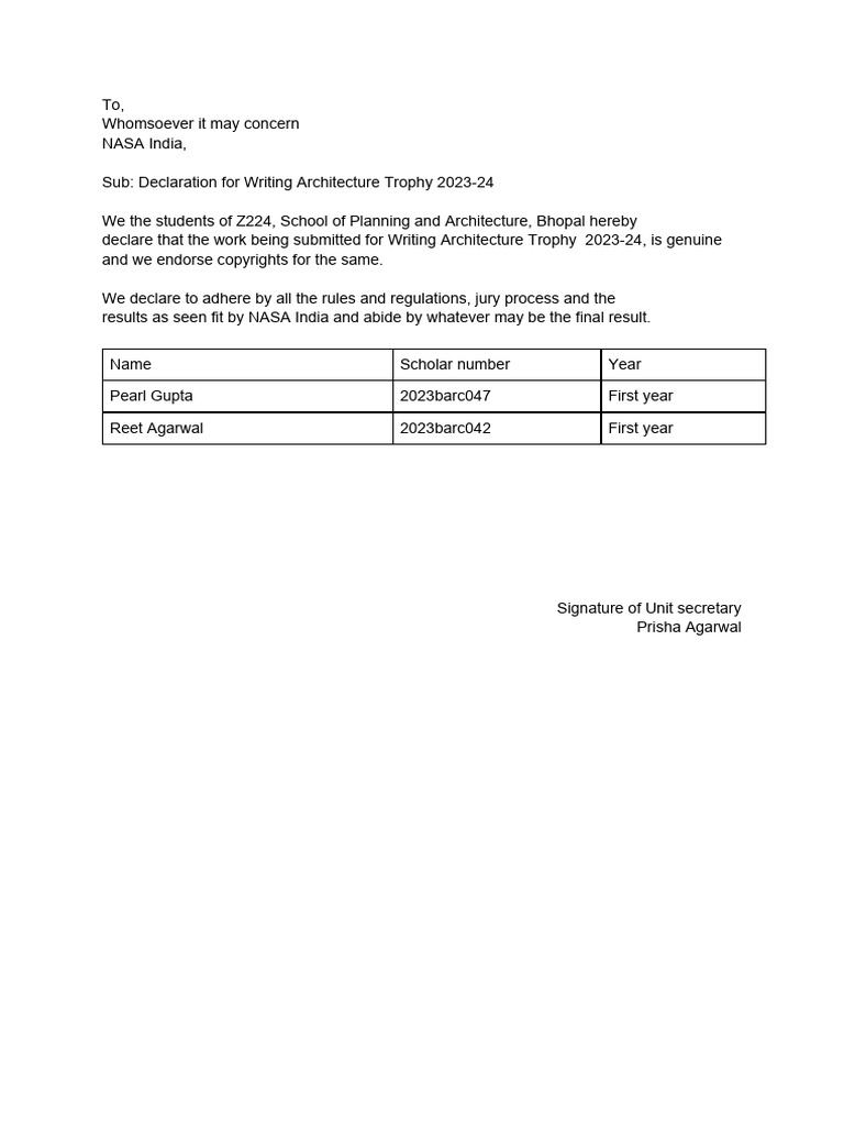 Writing Architecture Trophy Declaration | PDF