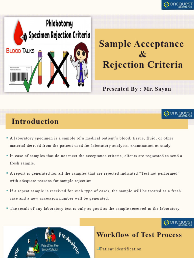 Sample Acceptance And Rejection Criteria Pdf