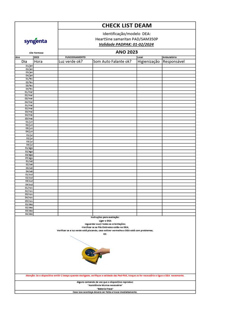 Checklist de Manutenção de DEA | PDF