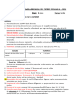 AGENDA PARA LA PRIMERA REUNIÓN CON PADRES DE FAMILIA 2024 Aula 2 Años Amarilla