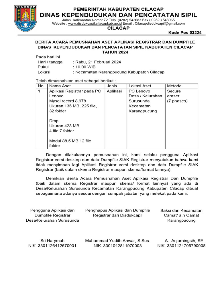 Ba penghapusan dumpfile siak terdistribusi desa surusunda pdf