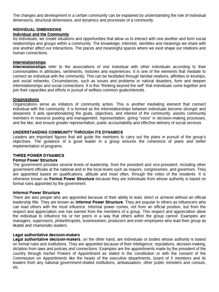 Dynamics Processes | PDF | Community | Leadership