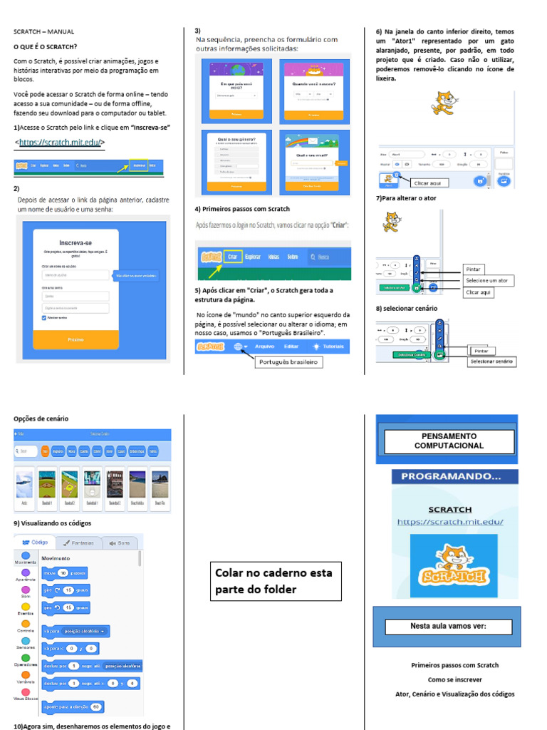 Introdução ao Scratch: Primeiros Passos | PDF | Swift (linguagem de ...
