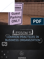 Lesson 5 Common Practice in Business Organization