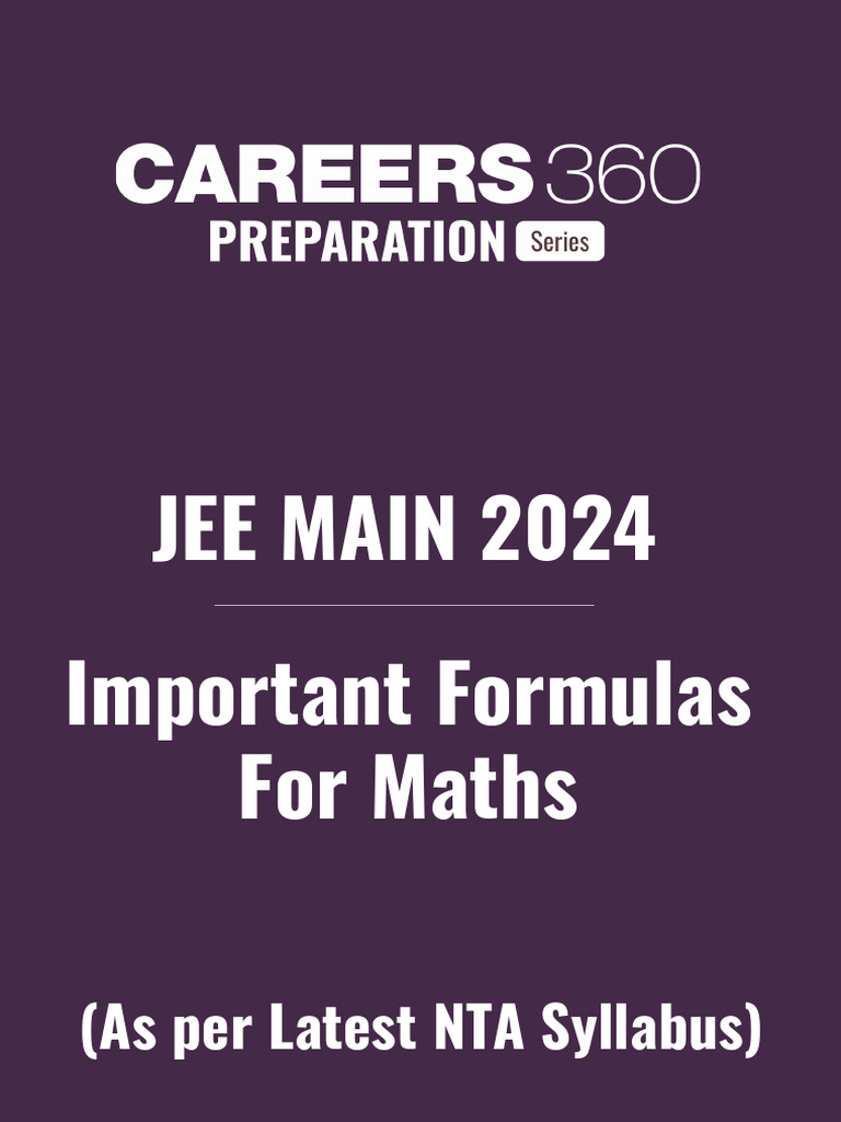 Essential Math Formulas for JEE 2024 | PDF | Function (Mathematics ...
