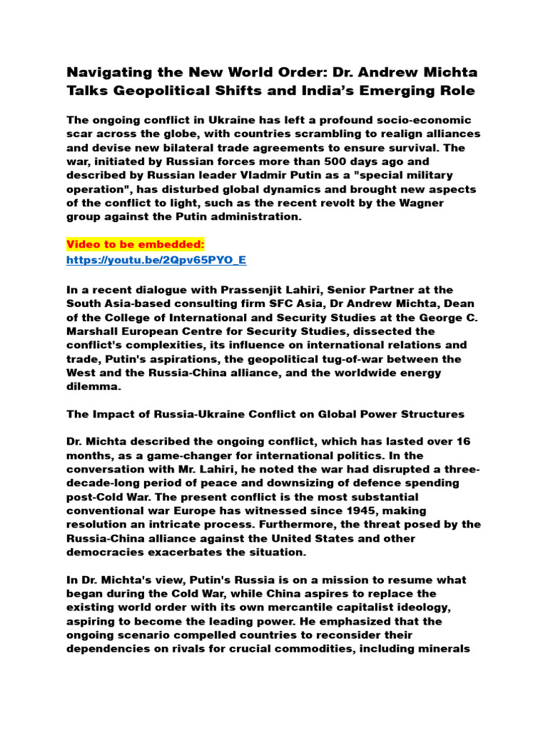 Navigating The New World Order | PDF | Russia | World Politics