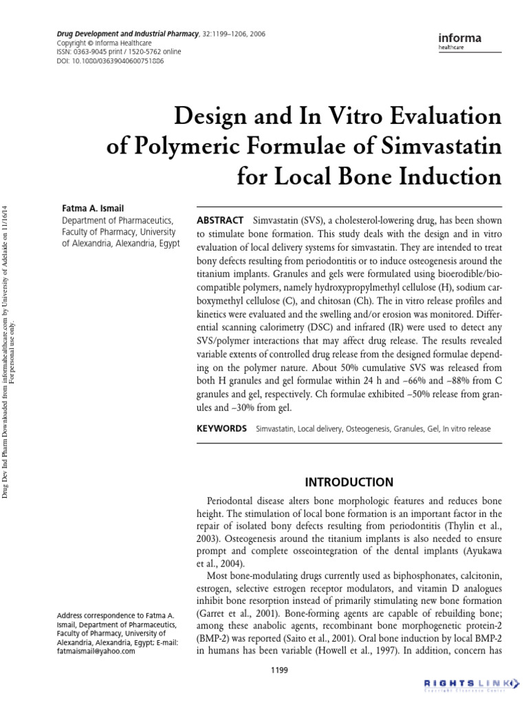 2006 Design and in Vitro Evaluation of Polymeric Formulae of ...