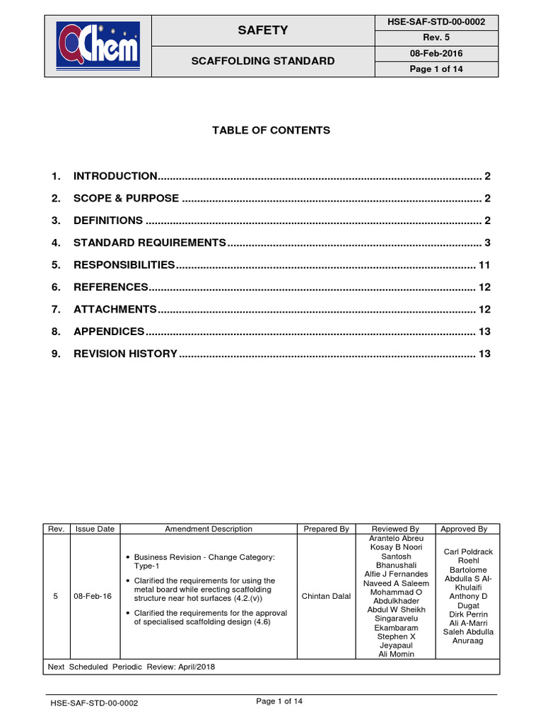 Scaffolding Standards and Requirements | PDF | Scaffolding | Pipe ...