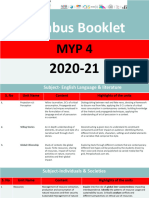 Syllabus Booklet MYP 4 2020-21