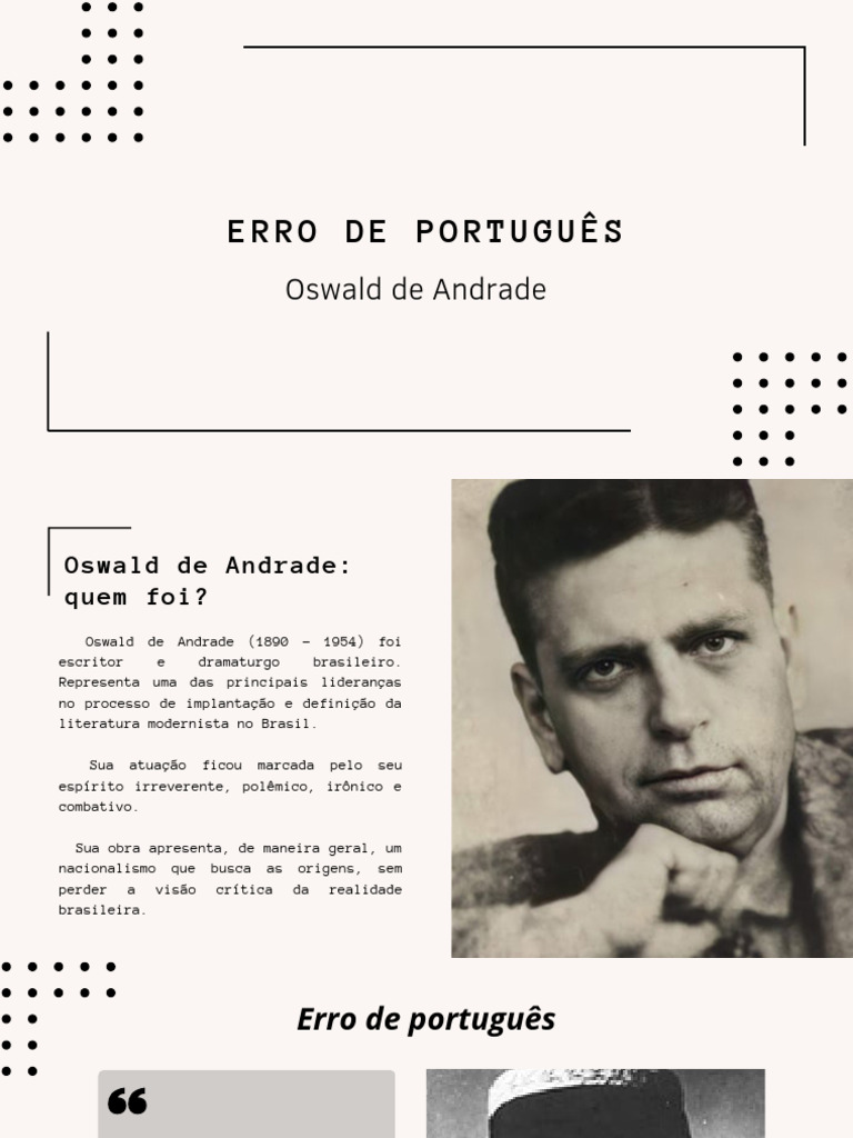 Análise do Poema "Erro de Português" | PDF