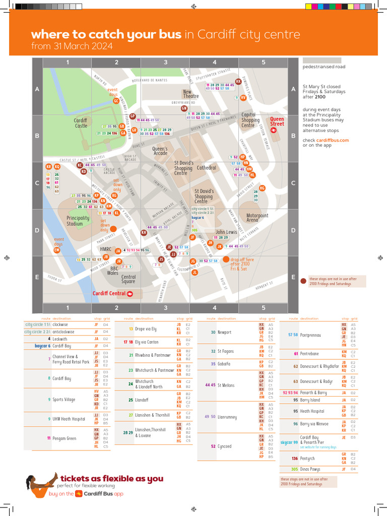Cardiff Centre A3 Feb24 PRINT | PDF | Bus Transport