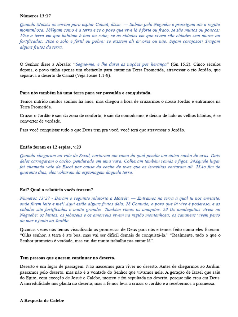 Cruzando o Jordão: Conquistando Promessas | PDF | Josué | O Livro dos ...