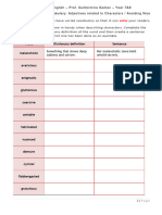 Adjectives Related To Characters - Avoiding Nice