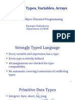 Java: Data Types, Variables, Arrays: CS F213: Object Oriented Programming