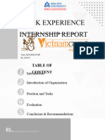 Work Experience Internship - Presentation