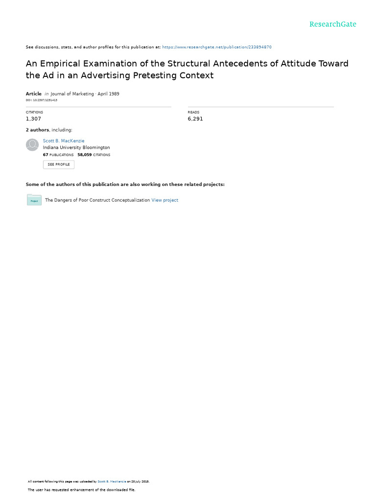 Ad Attitude Antecedents in Pretesting | PDF
