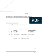 Energy Changes in Reactions Q1
