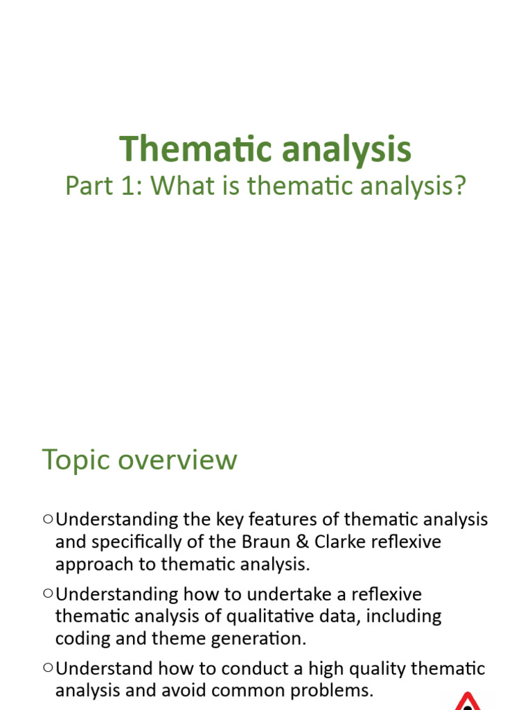 Thematic Analysis Braun Et Al PART 1 SLIDES | PDF | Methodology | Science