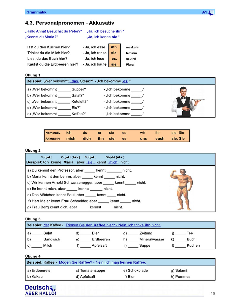 Pesonalpronomen - Dativ Und Akkusativ | PDF
