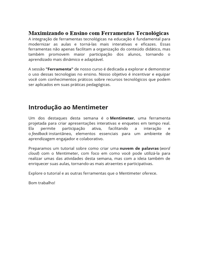 Ferramentas mentimeter pdf