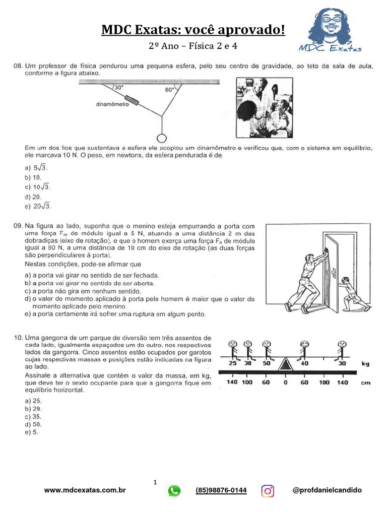 2ano Fis2 e 4 Med T2et1 2024 | PDF