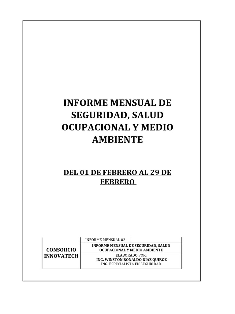 Informe Mensual de Seguridad y Salud 2024 | PDF | Business | Seguridad ...