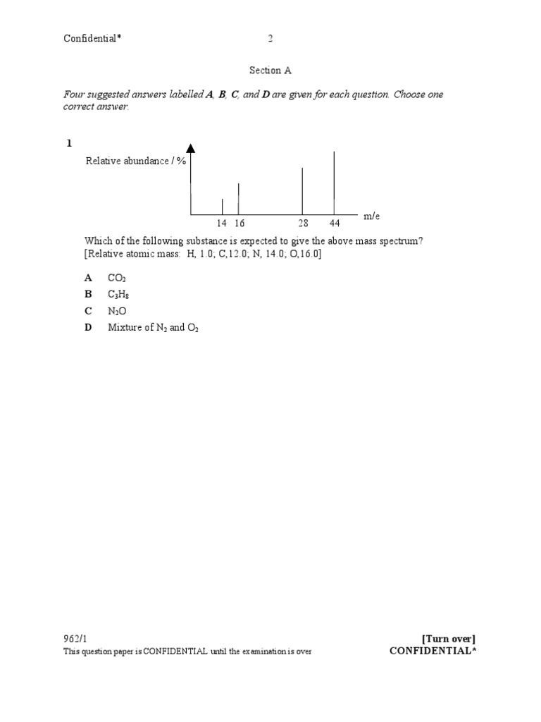 Chemistry Exam Questions and Answers | PDF | Science & Mathematics ...
