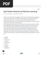 Best Python Libraries For Machine Learning - GeeksforGeeks