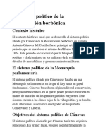 Resumen - El Sistema Político de La Restauración Borbónica