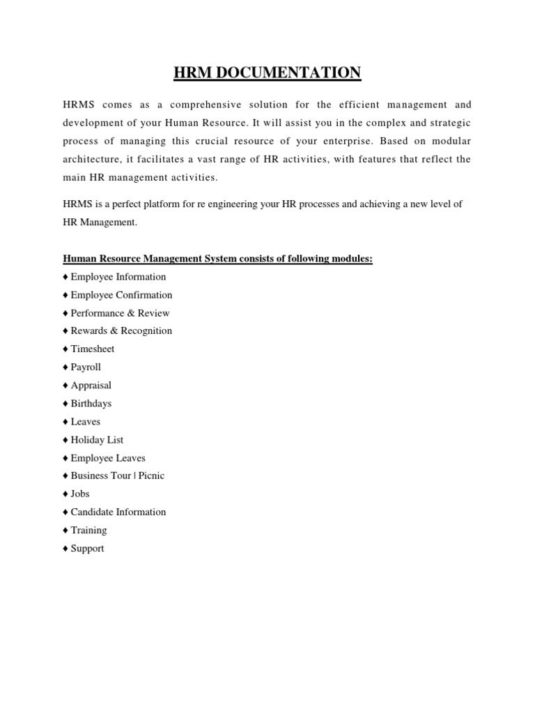 Comprehensive HR Management System | PDF | Business