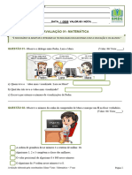 Avaliação 01 - Matemática - 5º Ano