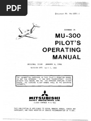 Pom Pilots Operation Manual Mu300 | PDF