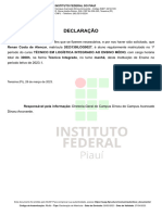 Declaração: Renan Costa de Alencar, Matrícula 2023130ILOG0027, É Aluno Regularmente Matriculado No 1º