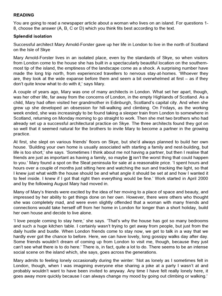 Life in Splendid Isolation on Skye | PDF