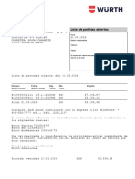 Lista de Partidas Abiertas: Número Fecha Ope-Mo - Importe de Documento de Documento - Ración - Neda