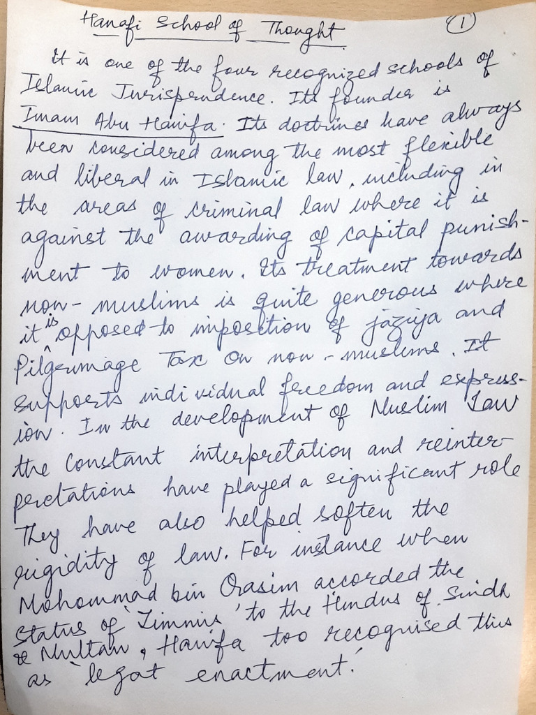 HANAFI SCHOOL OF THOUGHT BELIEFS visual data 8