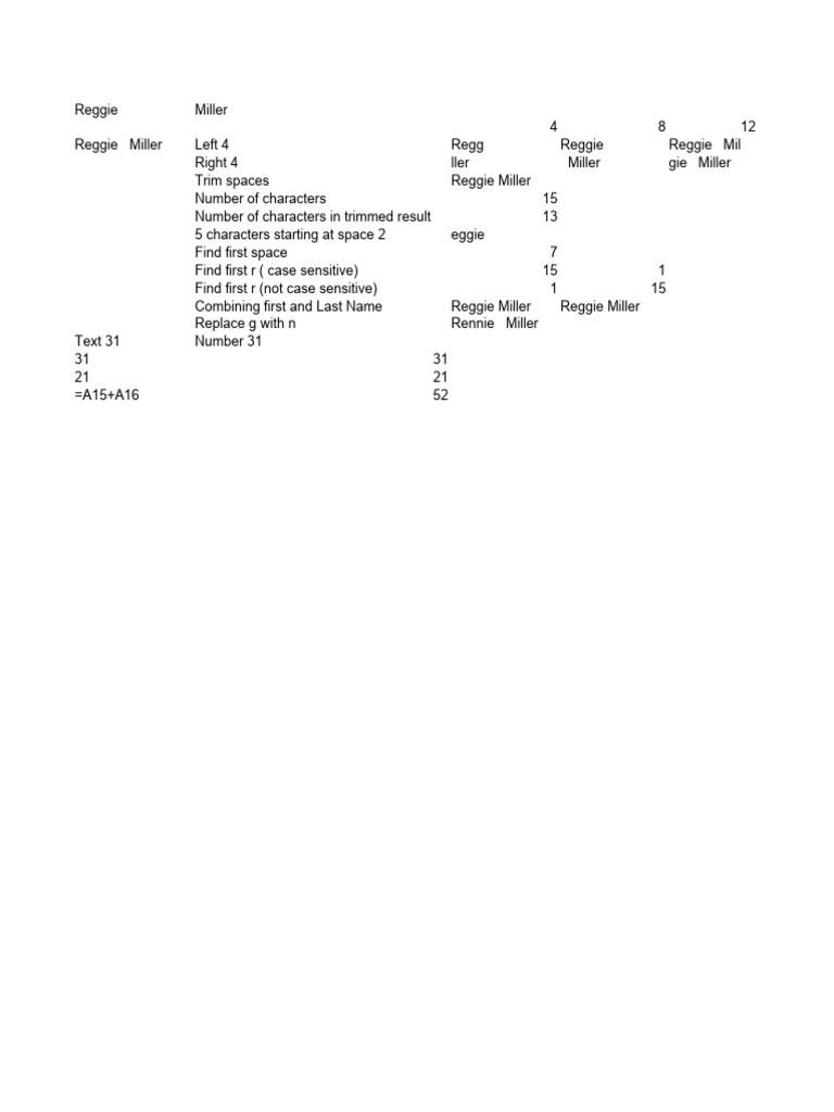 Excel Text Functions Guide | PDF