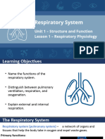 Respiratory Unit 1 Structure and Function