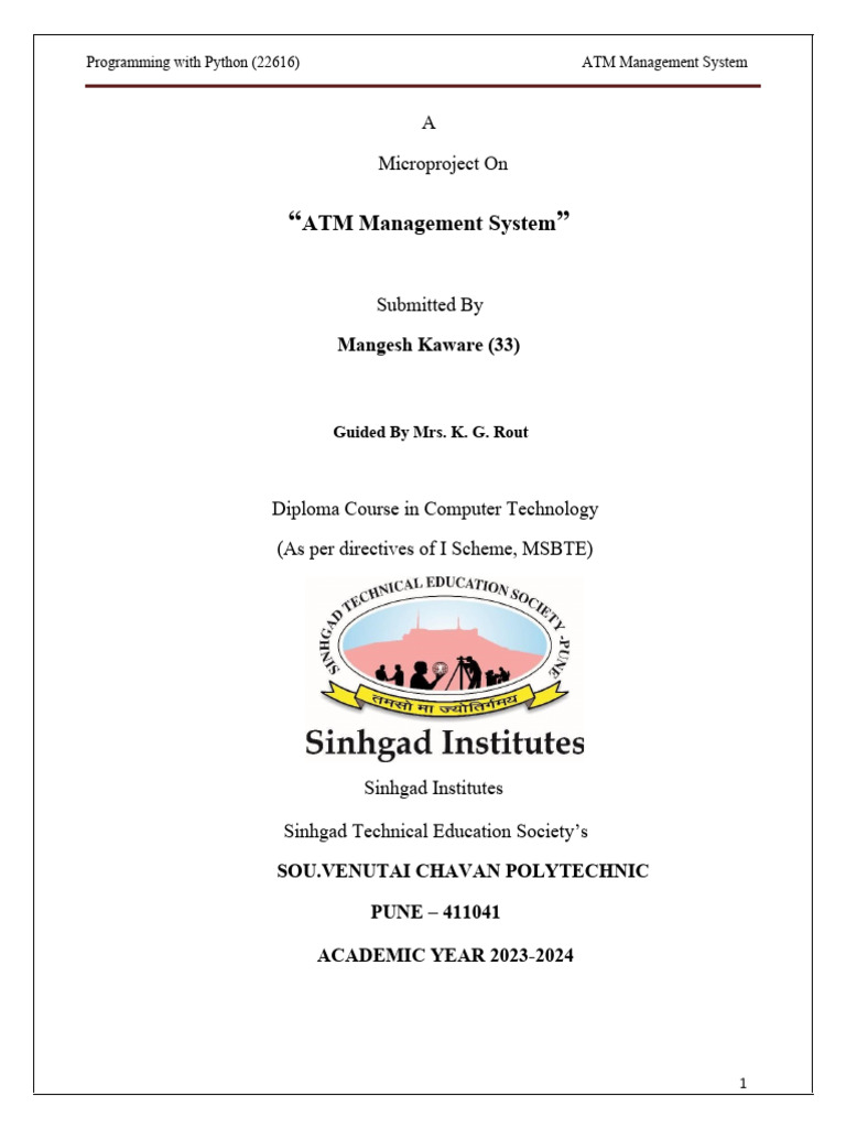 Python Final Microproject | PDF | Python (Programming Language ...