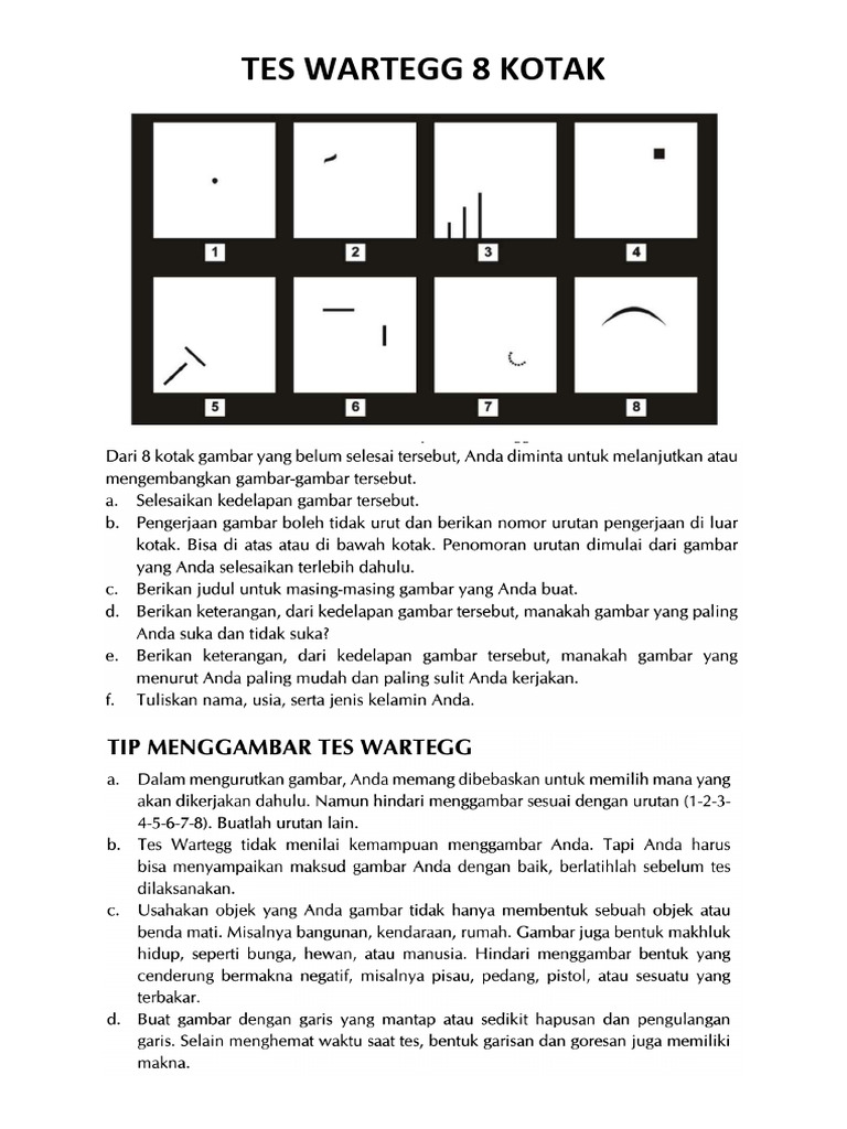 Panduan Tes Wartegg 8 Kotak | PDF