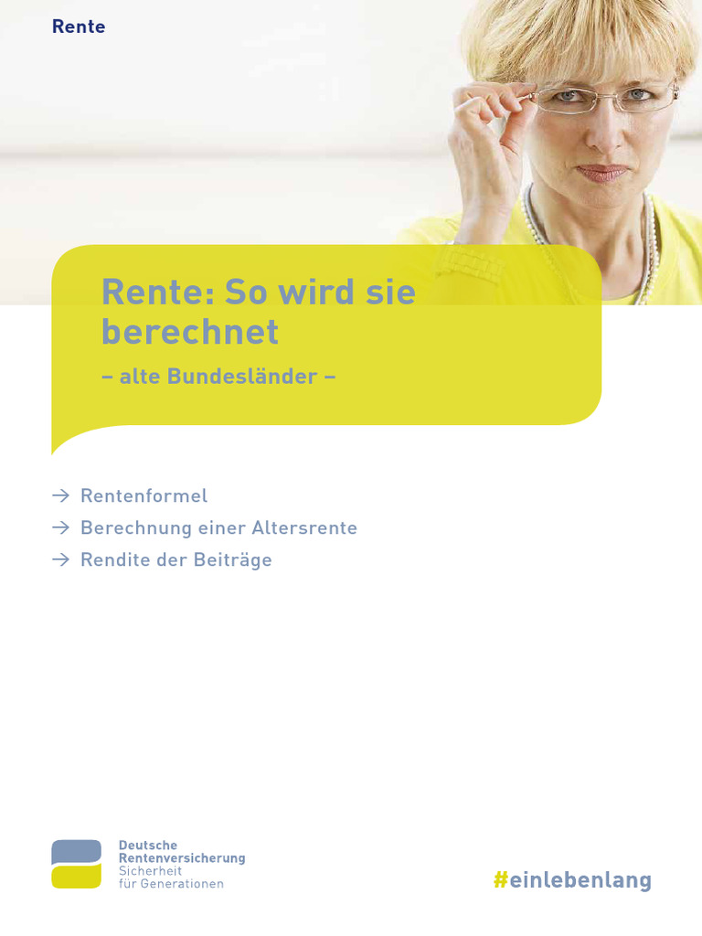 Rente So Wird Sie Berechnet Alte Bundeslaender | PDF