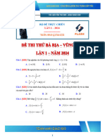 ĐỀ THI THỬ BÀ RỊA - VŨNG TÀU LẦN 1 - 2024