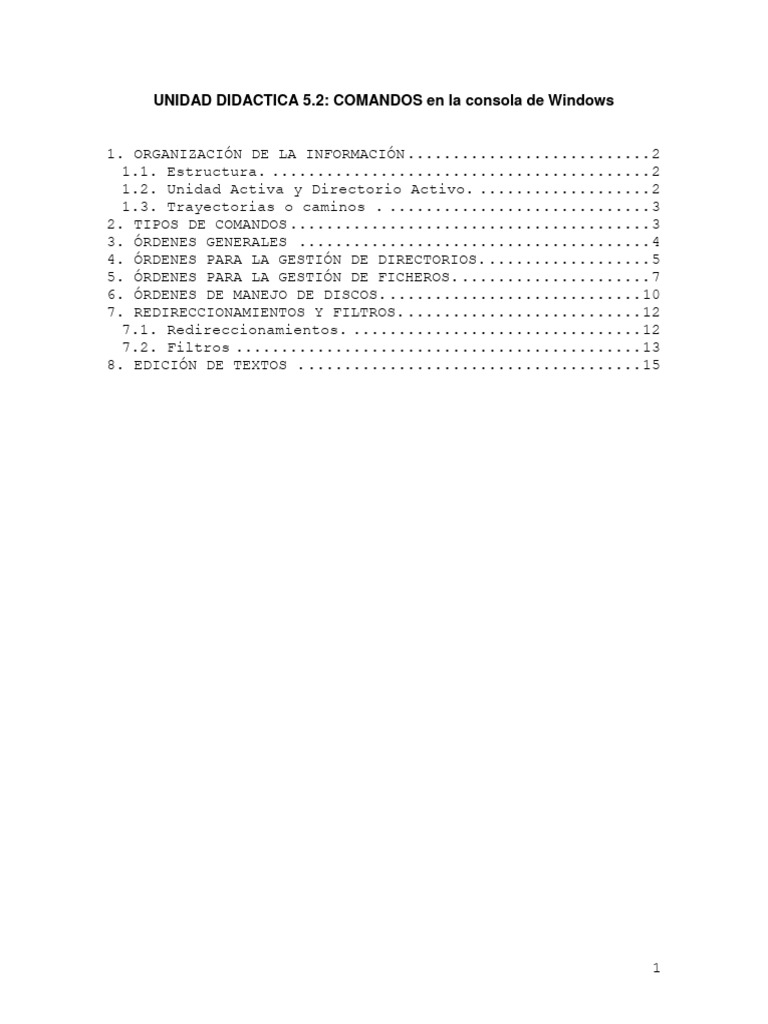 Comandos Esenciales en Consola Windows | PDF | Archivo de computadora ...