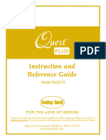 Baby Lock Quest Plus BLQ2-PL Sewing Machine Instruction Manual